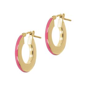 Bianca Milano Gold-Plated Sterling Silver Enamel Hoop Earrings