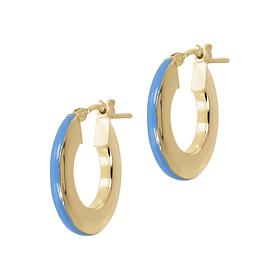 Bianca Milano Gold-Plated Sterling Silver Enamel Hoop Earrings