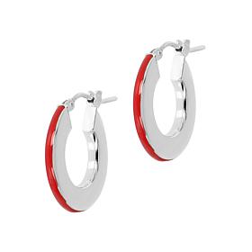 Bianca Milano Sterling Silver Enamel Hoop Earrings