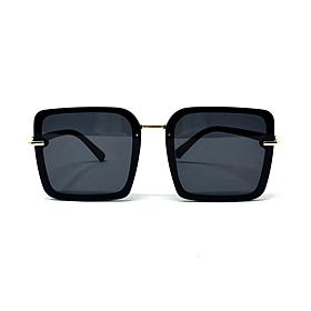 Bold Geometric Polarized Sunglasses with Gold Bridge
