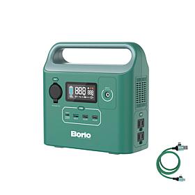 BORIO 60,000mAh Power Station w/AC & USB Outlets, Light, 3-in-1 Cable