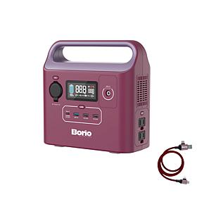 BORIO 60,000mAh Power Station w/AC & USB Outlets, Light, 3-in-1 Cable