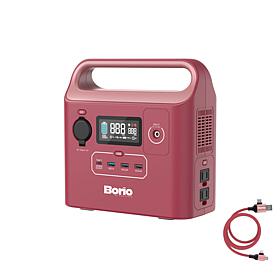 BORIO 60,000mAh Power Station w/AC & USB Outlets, Light, 3-in-1 Cable