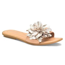 Born Hibiscus Floral-Design Leather Sandal