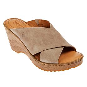 Born® Nora Handcrafted Leather/Suede Wedge Sandal