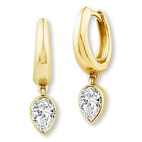 Bright Halo Lab Grown Diamonds 0.6ctw Hugger Hoop Dangle Earrings