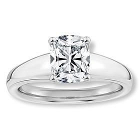 Bright Halo Lab Grown Diamonds 14K Gold 1.5ctw Cushion Tapered Ring