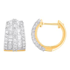 Bright Halo Lab Grown Diamonds 1.50 ctw Mixed Cut Huggie Hoops, Ste...