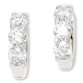 Bright Halo Lab Grown Diamonds 1ctw Huggie Hoop Earrings