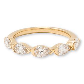 Bright Halo Lab Grown Diamonds 1ctw Pear Cut Eternity Ring