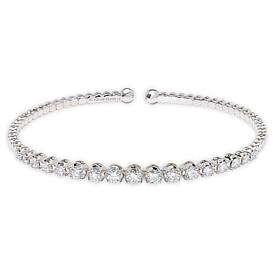 Bright Halo Lab Grown Diamonds 2.07ctw Graduated Bangle Bracelet