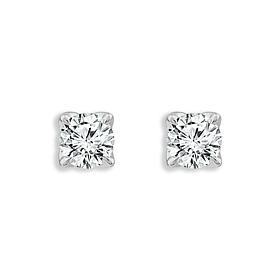 Bright Halo Lab Grown Diamonds .25ctw Round Shape Stud Earrings