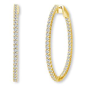 Bright Halo Lab Grown Diamonds 2ctw Inside-Outside Hoop Earrings