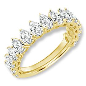 Bright Halo Lab Grown Diamonds 2ctw Pear-Cut Anniversary Band Ring
