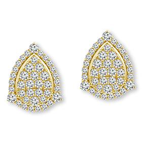 Bright Halo Lab Grown Diamonds 2ctw Pear Halo Cluster Stud Earrings