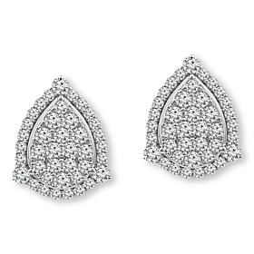 Bright Halo Lab Grown Diamonds 2ctw Pear Halo Cluster Stud Earrings