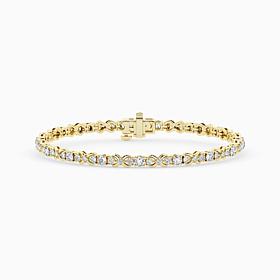 Bright Halo Lab Grown Diamonds 3.00 ctw XO Bracelet, Sterling Silve...