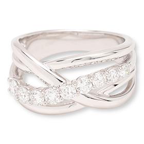 Bright Halo Lab Grown Diamonds 3/4ctw Crossover Band Ring