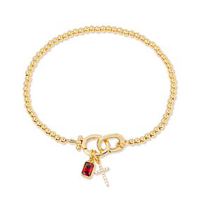 brook & york Josephine Cross Birthstone Bead Bracelet