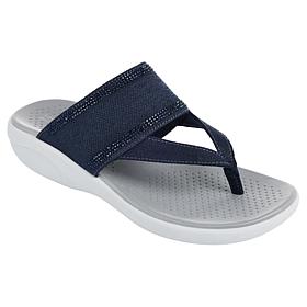 BZees Canvas Bright Thong Wedge Sandal