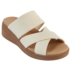 BZees Fiona Machine Washable Strappy Wedge Sandal