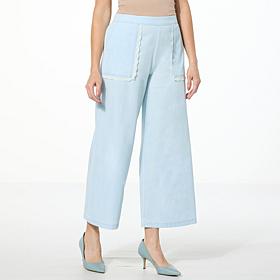 C Wonder Denim Shirting Wide-Leg Pant