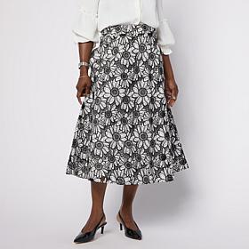 C. Wonder Embroidered Cutwork Full Circle Skirt