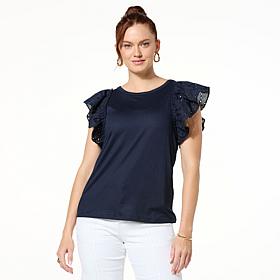 C Wonder Eyelet Sleeve Tee