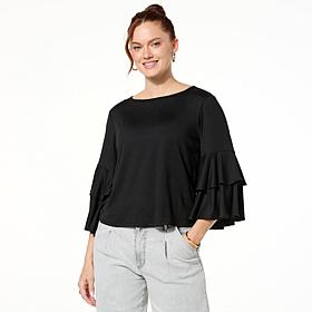 C Wonder Flounce Sleeve Top