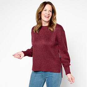 C Wonder Fuzzy Knit Balloon-Sleeve Sweater