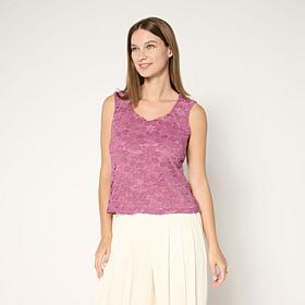 C Wonder Knit Lace V-Neck Tank