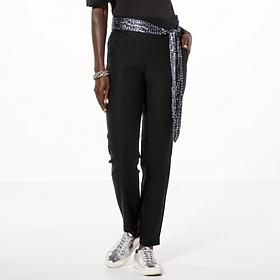 C Wonder Performance Stretch Knit Scarf Belt Pant