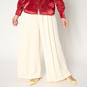 C Wonder Pleated Crepe Wide Leg Trouser Pant