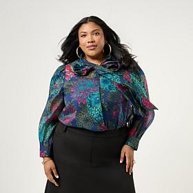 C. Wonder Printed Bow Blouse