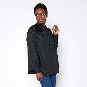 C Wonder Rosette Detail Pleated Shirt