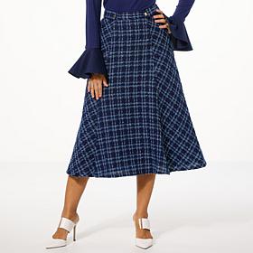 C Wonder Tweed A-Line Midi Skirt