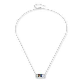 Canadian Ammolite Gems Ammolite and White Topaz 3-Stone Necklace