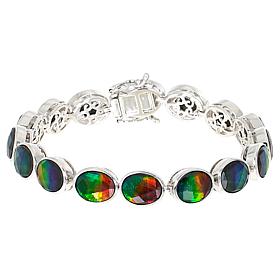 Canadian Ammolite Gems Ammolite Station Tennis Bracelet
