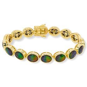 Canadian Ammolite Gems Gold-Plated Ammolite Tennis Bracelet