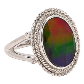 Canadian Ammolite Gems Oval Ammolite Triplet Ring