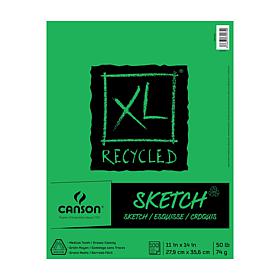 Canson XL Recycled Sketch Pads 11" x 14" Pad of 100 Sheets, Fold-over