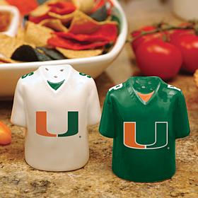 Ceramic Salt and Pepper Shakers - Miami Hurricanes