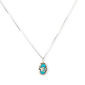 Chaco Canyon 2-Stone Turquoise Snake Pendant with 18" Box Chain