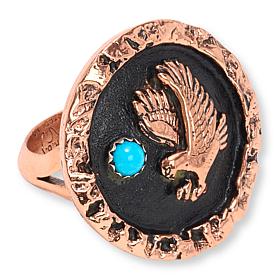 Chaco Canyon Copper "Eagle" and Sleeping Beauty Turquoise Ring