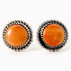 Chaco Canyon Orange Spiny Oyster Shell Stud Earrings