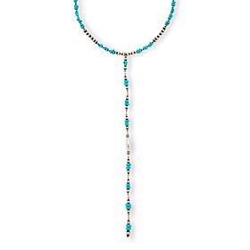 Chaco Canyon Sleeping Beauty Turquoise Beaded Lariat Necklace
