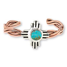 Chaco Canyon Sonoran Gold Turquoise Sterling Silver and Copper Cuff