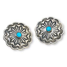 Chaco Canyon Sterling Silver Sleeping Beauty Turquoise Stud Earrings