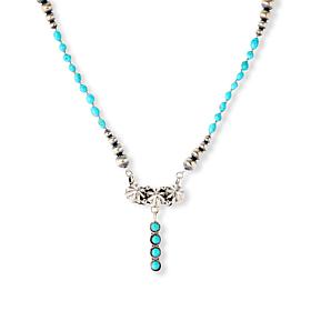 Chaco Canyon Turquoise Bead and Silver Stardrop Necklace