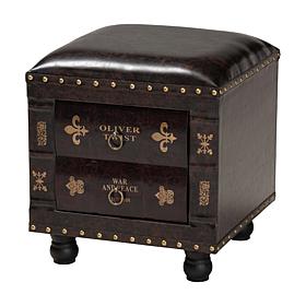 Charlier Faux Leather Upholstered Wood Storage Ottoman